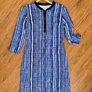 J. McLaughlin Blue printed  mid sleeve Dress
